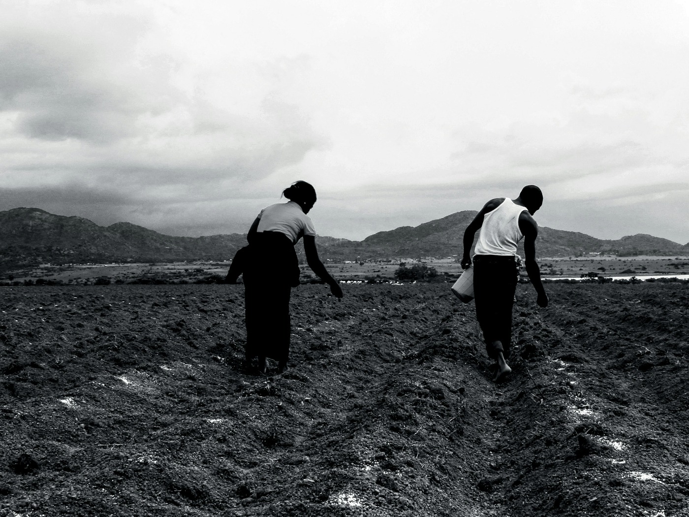 Landwirtschaft Nigeria 2 Personen Aussaat
